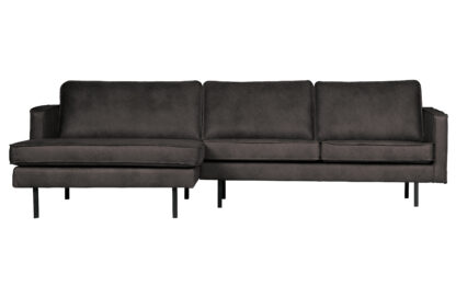 BEPUREHOME Rodeo sofa, m. venstre chaiselong - sort stof