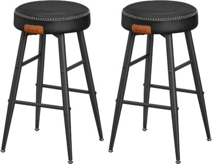 Barstol med kunstlæder - sæt med 2 barstole - sort H63 cm - Barstole - Daily-Living