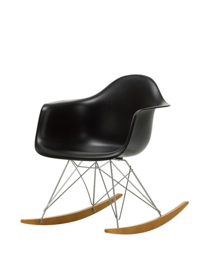 Eames Plastic Armchair RAR, gyngestol fra Vitra (Deep black)