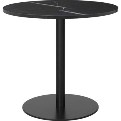 GUBI 1.0 Spisebord Rundt Ø80 cm M. Sort Base og Sort Marquina Marmor Top