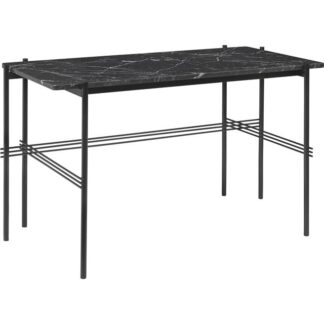 GUBI TS Skrivebord 120 x 60 cm med Sort Base og Sort Marquina Marmor Top