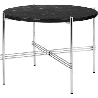 GUBI TS Sofabord Round Ø55 Poleret Stål/Black Marquina Marmor