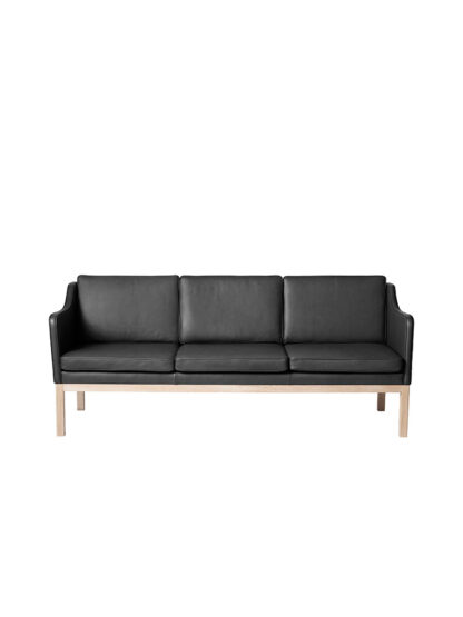 L43 MK46 Sofa, sort læder af Mogens Koch