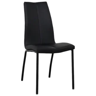 Lazzimo spisebordsstol - Sort PU-læder og sorte ben