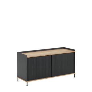 Muuto Enfold Sidebord - 124x45 - Lakeret Eg/Antracit Sort