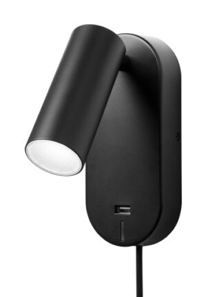 Nielsen Light Ego væglampe med USB, sort