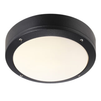 Nordlux Desi udendørs plafond, sort, Ø22 cm