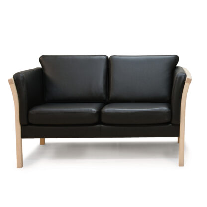 Oxford 2 Pers. Sofa, Sort Bonded Læder