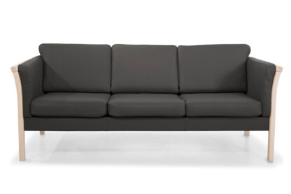 Oxford 3 Pers. Sofa, Sort Læder