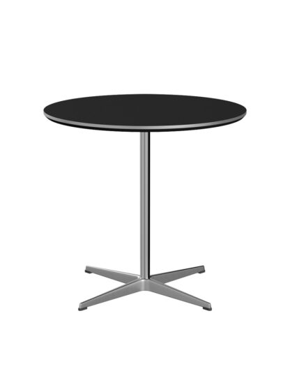 Piet Hein A622 cafébord, Ø75 cm fra Fritz Hansen (Sort laminat m. alukant)