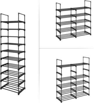 Skoreol - delbart skostativ med 10 hylder - sort 45 x 30 x 174 - Reoler og hylder > Skoreoler og skostativer - Daily-Living