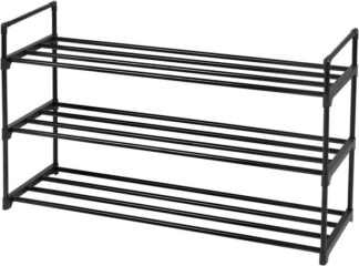 Skoreol - skostativ i sort metal med 3 hylder - 92 x 30 x 54 - Reoler og hylder > Skoreoler og skostativer - Daily-Living