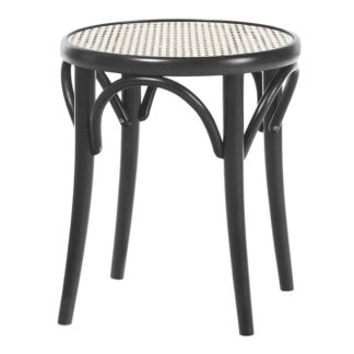 TON No 60 Taburet Rattan/Sort