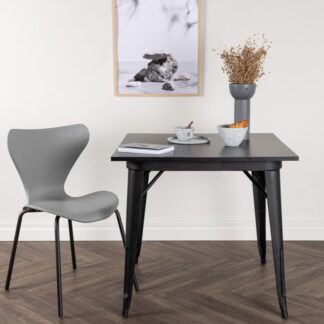 Toorx - Spisebord i sort egefiner og sort understel, 80 x 80 cm.