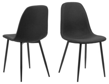 ACT NORDIC Celia spisebordsstol - sort stof og sort stål
