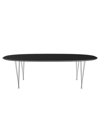 Piet Hein B614 Spisebord, 240 x 120 cm fra Fritz Hansen (Sort laminat m. alukant)