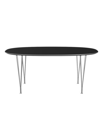 Piet Hein B616 Spisebord, 170 x 100 cm fra Fritz Hansen (Sort laminat m. alukant)