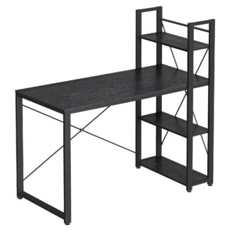 Skrivebord med reol - computerbord - sort 120x60x120 - Borde - Daily-Living