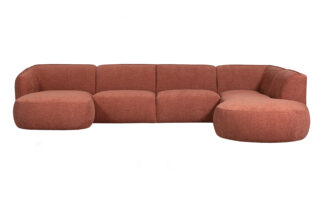 WOOOD EXCLUSIVE Polly sofa U-form, højre - lyserød polyester