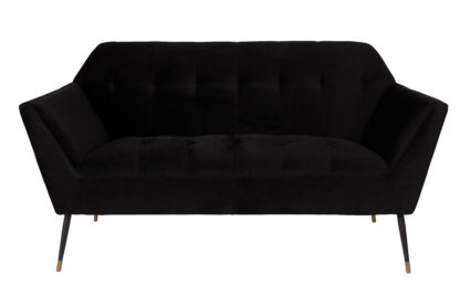 DUTCHBONE Kate 2 pers. sofa - sort fløjl stof og sort jern