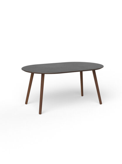 EAT Oval Spisebord, 160 x 100 cm fra VIA Copenhagen (Linoleum / Black , Oak Smoked)