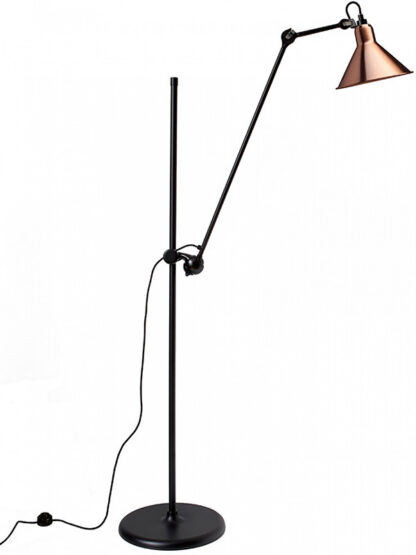 Nr. 215 gulvlampe fra Lampe Gras (Sort stel, Kobber)