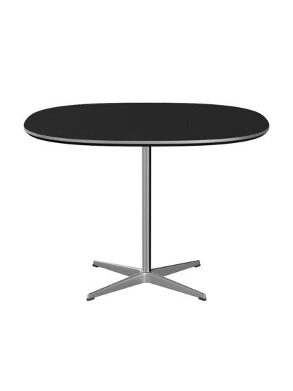 Piet Hein A603 cafébord, 100 x 100 cm fra Fritz Hansen (Sort laminat m. alukant)