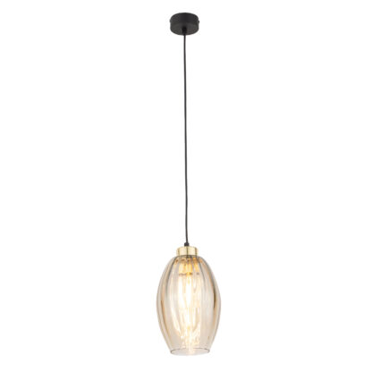 TK Sebo loftlampe - glas og sort metal