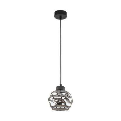 TK Zulia loftlampe - glas og sort metal