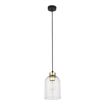 MICADONI Avior loftlampe - glas og guld/sort metal