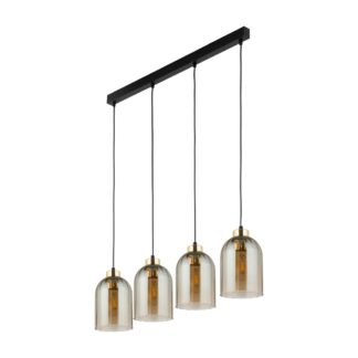 MICADONI Avior loftlampe - glas og guld/sort metal